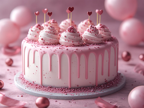 粉色生日蛋糕