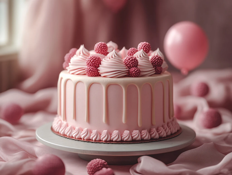 粉色生日蛋糕