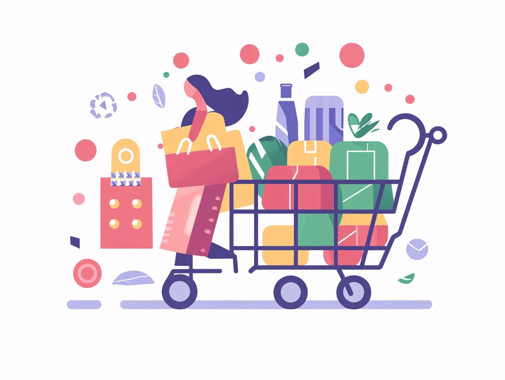 扁平购物插画