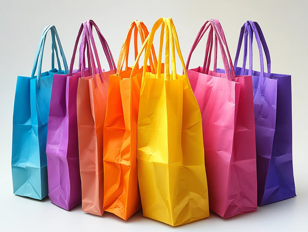 彩色手提袋素材