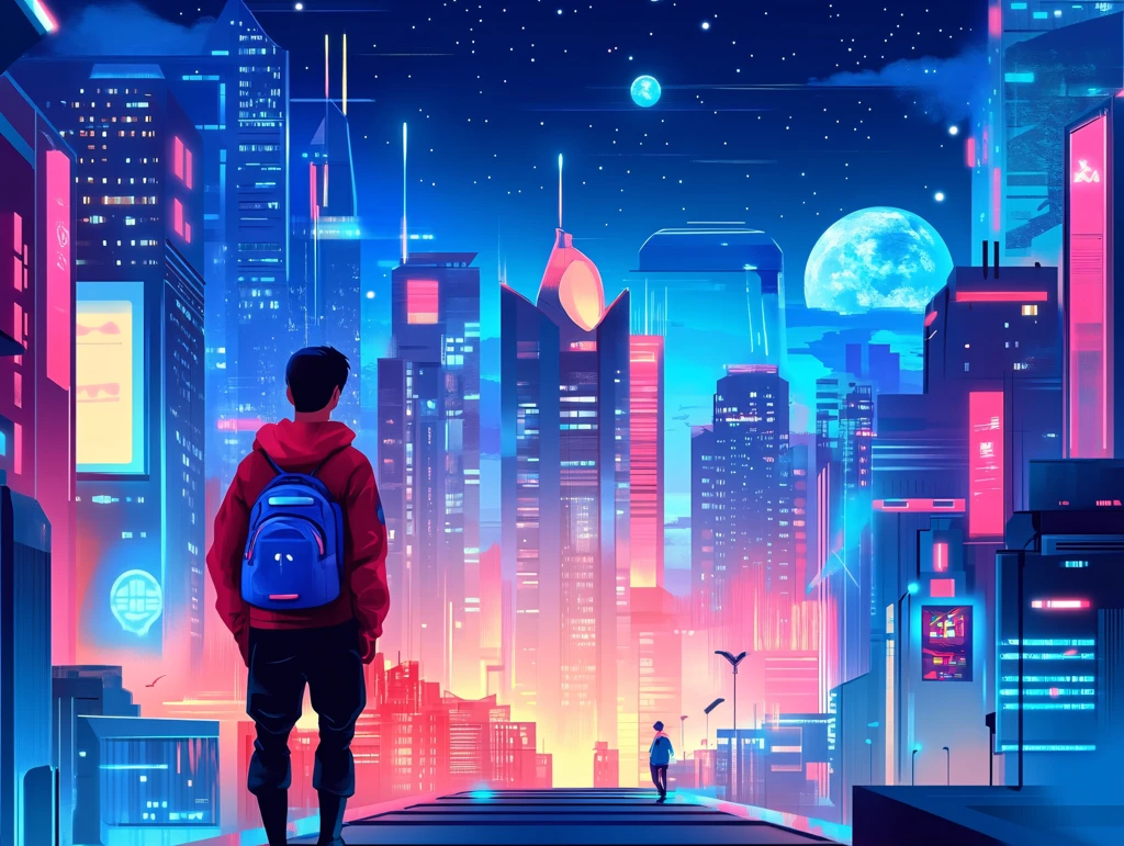 北上广深插画科技旅游