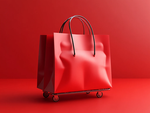 红色购物手提袋效果