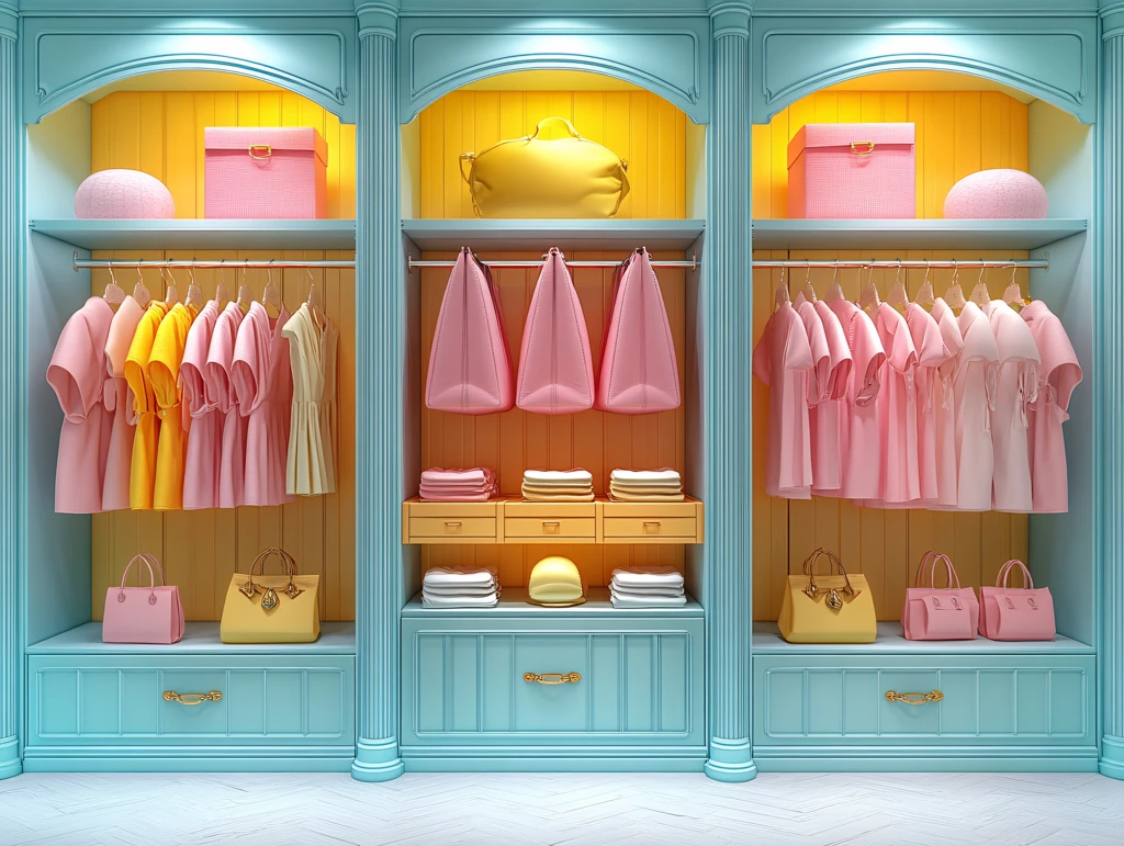 粉色服装店展示