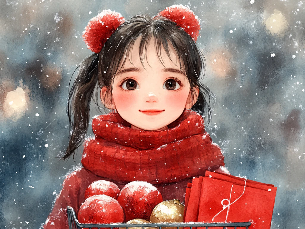 拿冰糖葫芦的小女孩