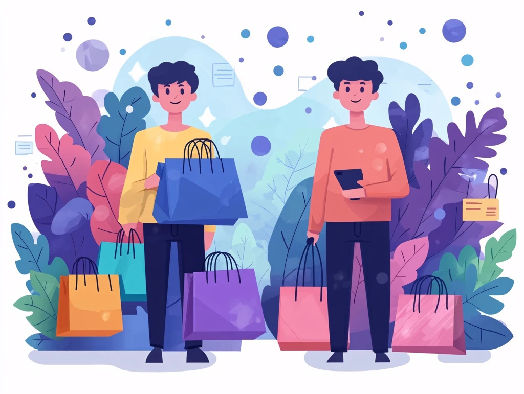 拎着购物袋的人物