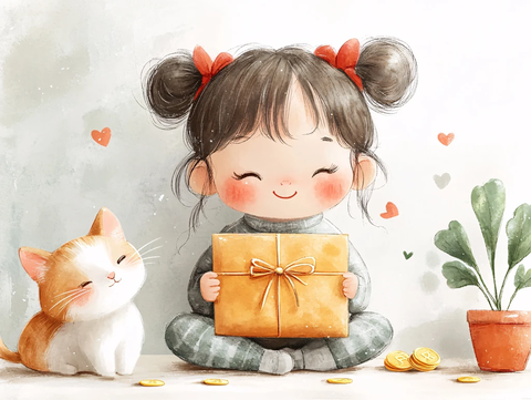 甜美小女孩插画