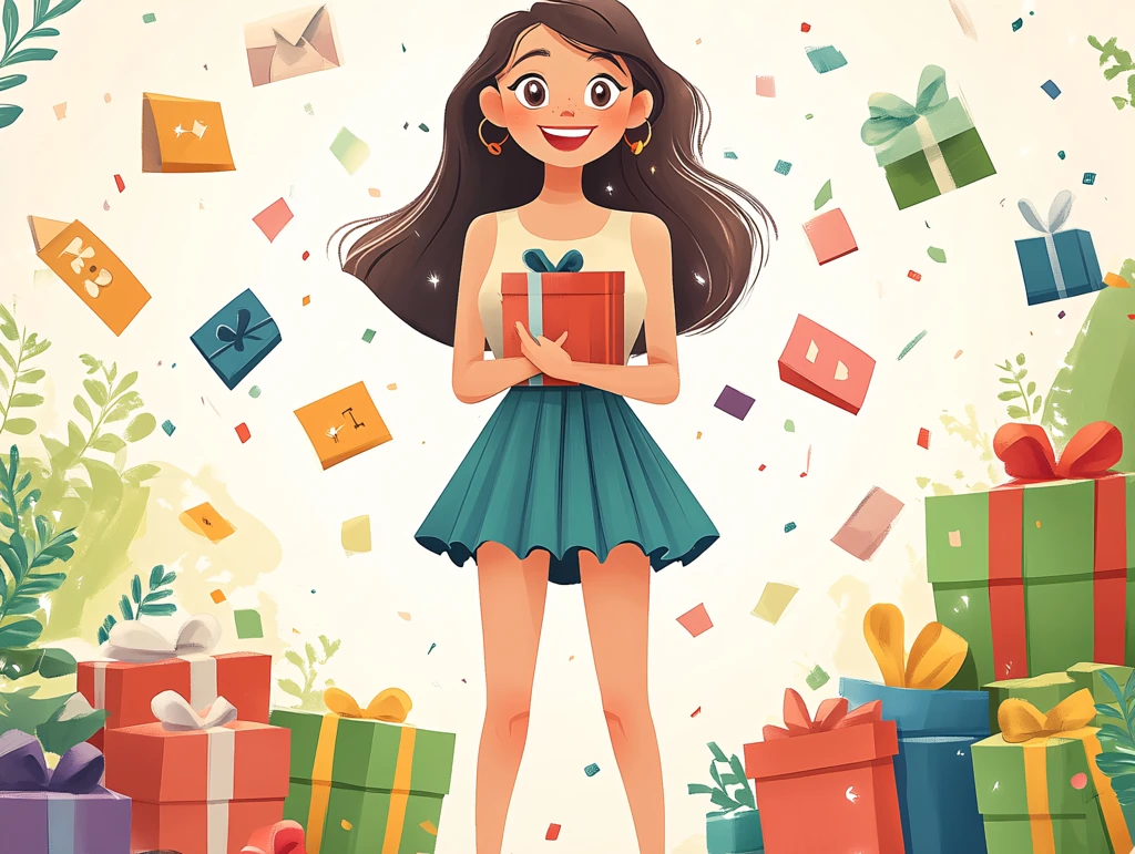 女孩包装盒插画