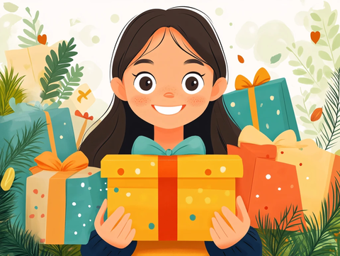 女孩包装盒插画