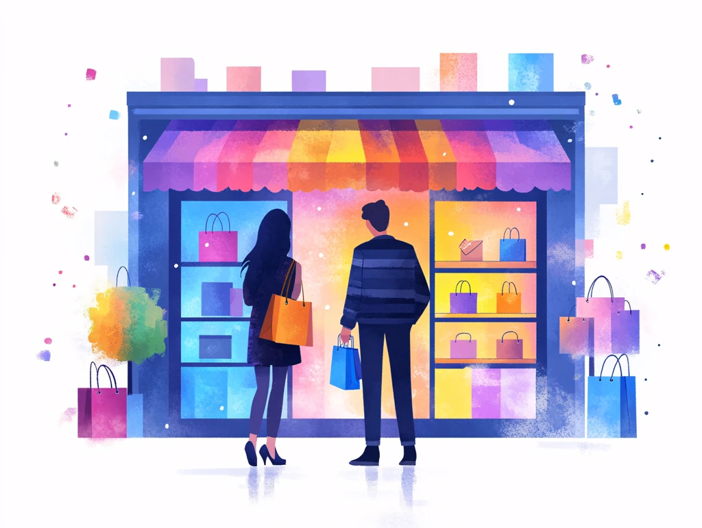 扁平风购物场景