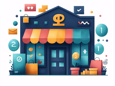 扁平风购物场景