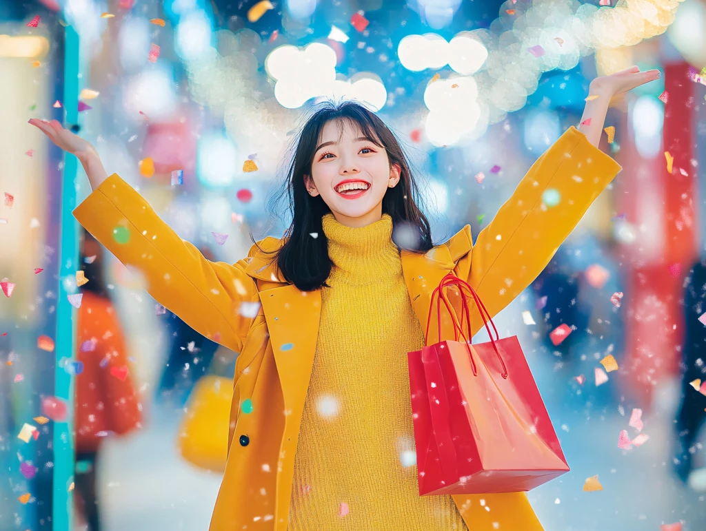 春节购物女孩