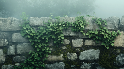 石墙缝里的绿植