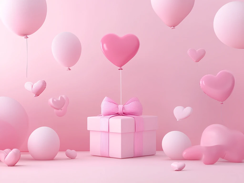 粉色立体爱心礼盒