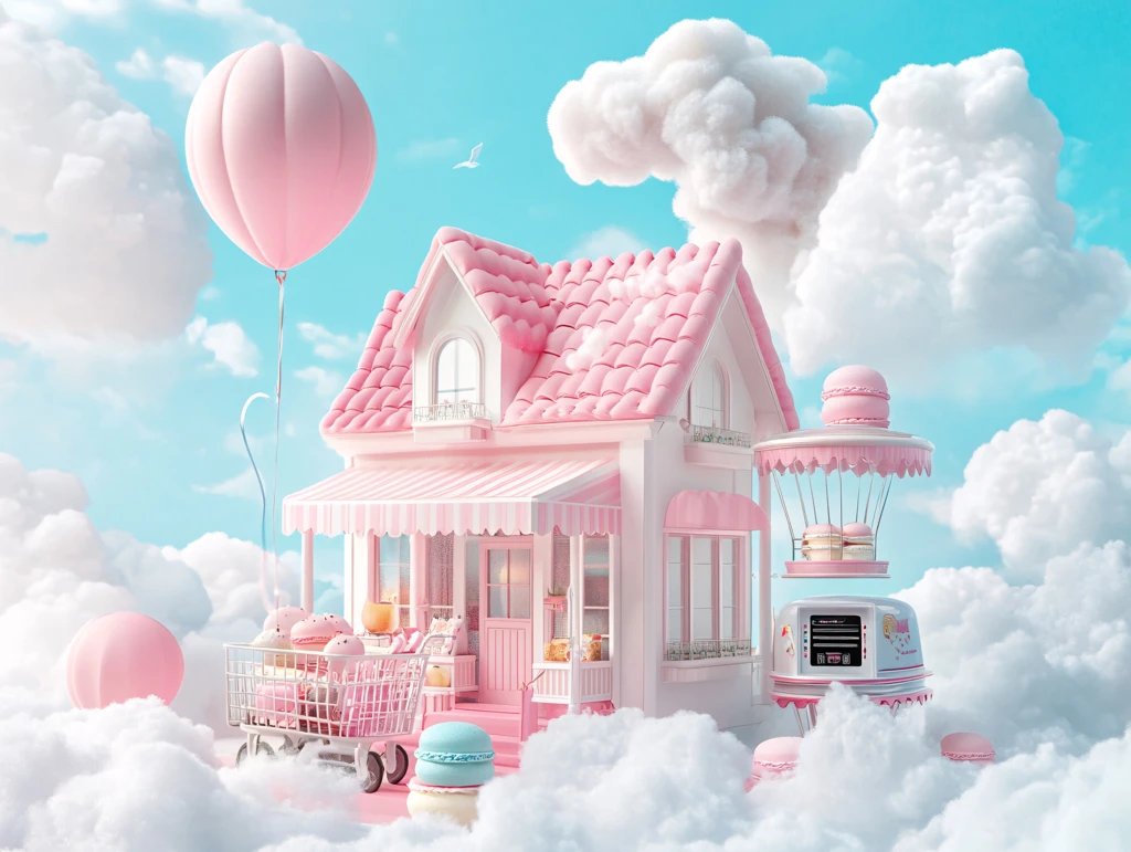 粉色飞屋