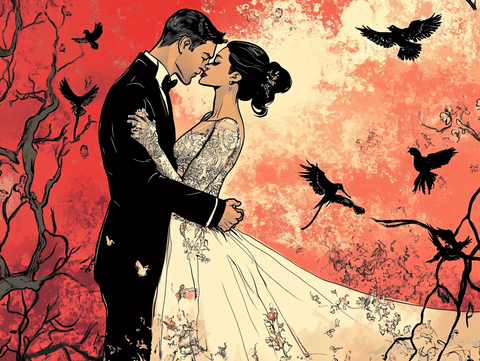 欧美风格插画婚礼