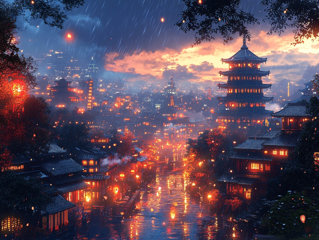 夜景梅雨季