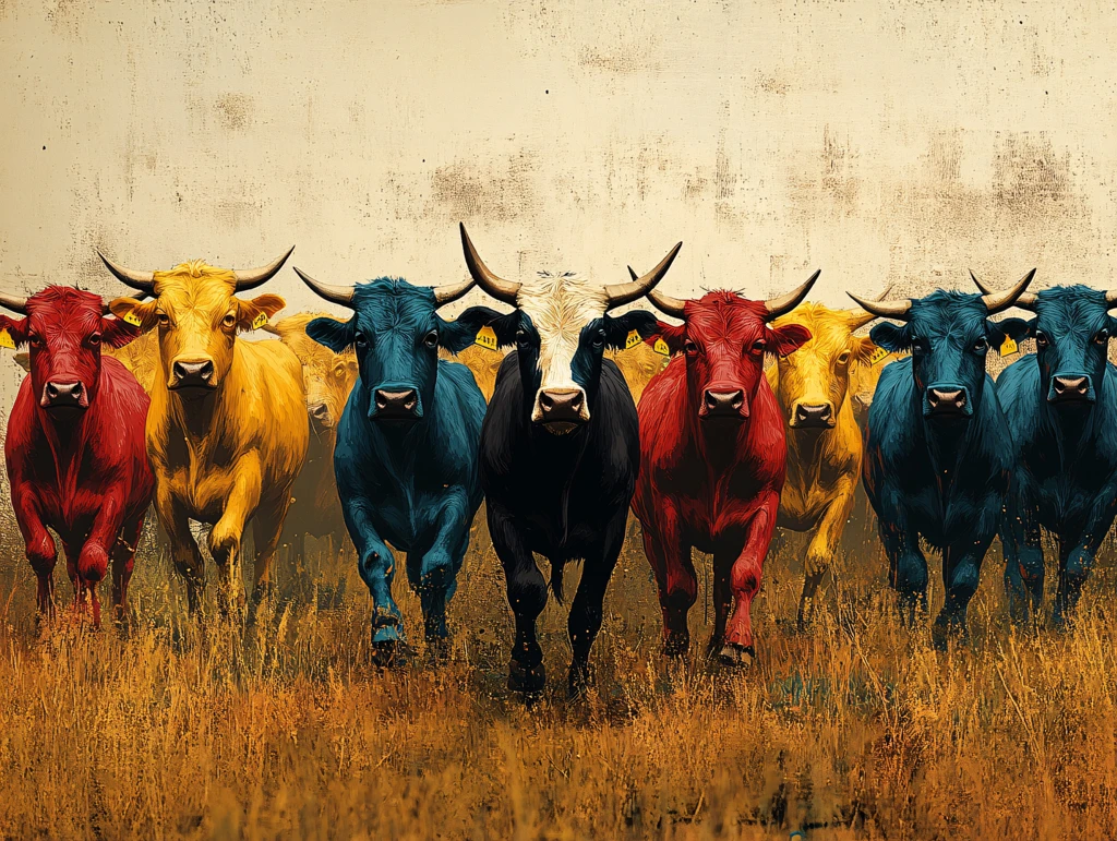 一群牛背景墙