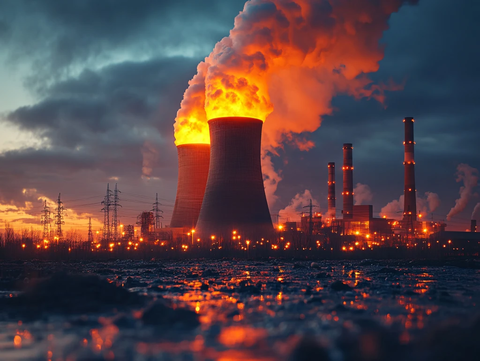 夕阳中的核电站