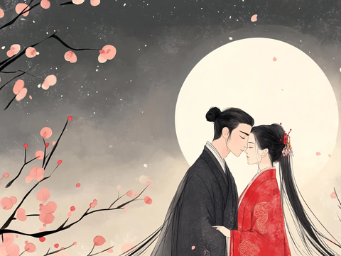 古装情侣插画