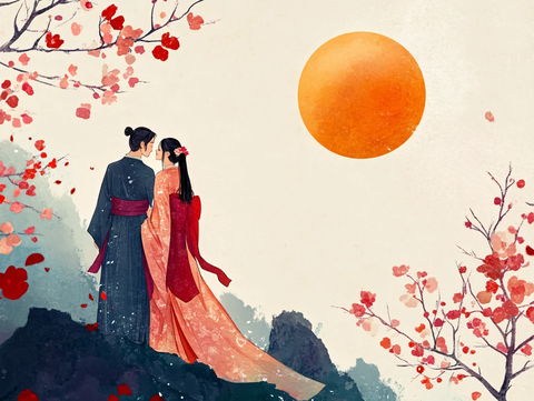 古装情侣插画