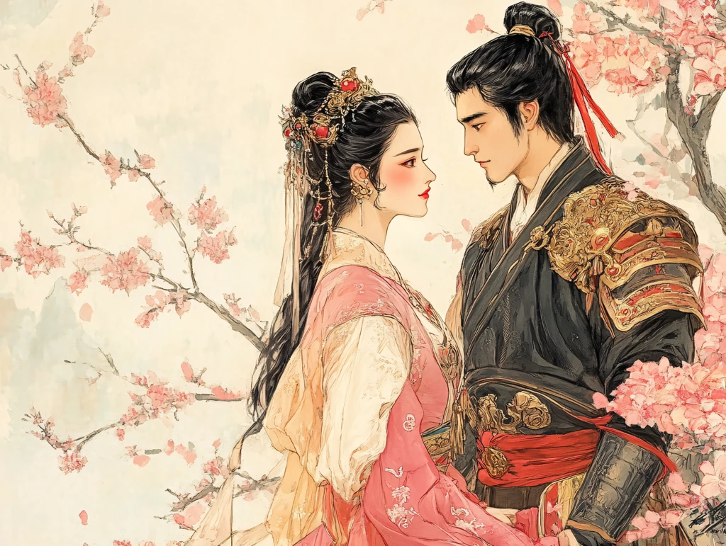 古装情侣插画