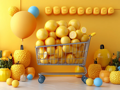 超市购物节装饰插画
