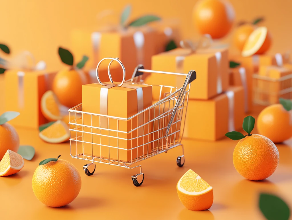 冰糖橙礼盒插画