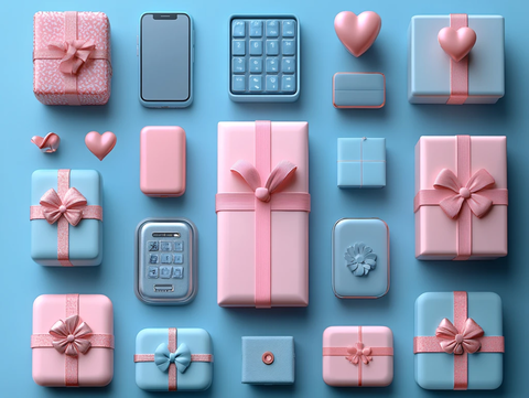 一组粉红色的物体