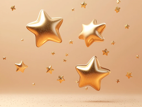 香槟金星星立体元素