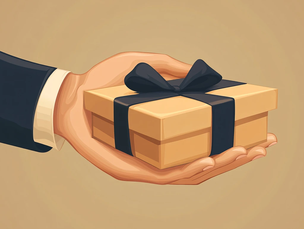 双手托举的礼盒