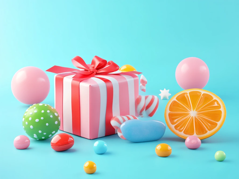 糖果色立体装饰盒