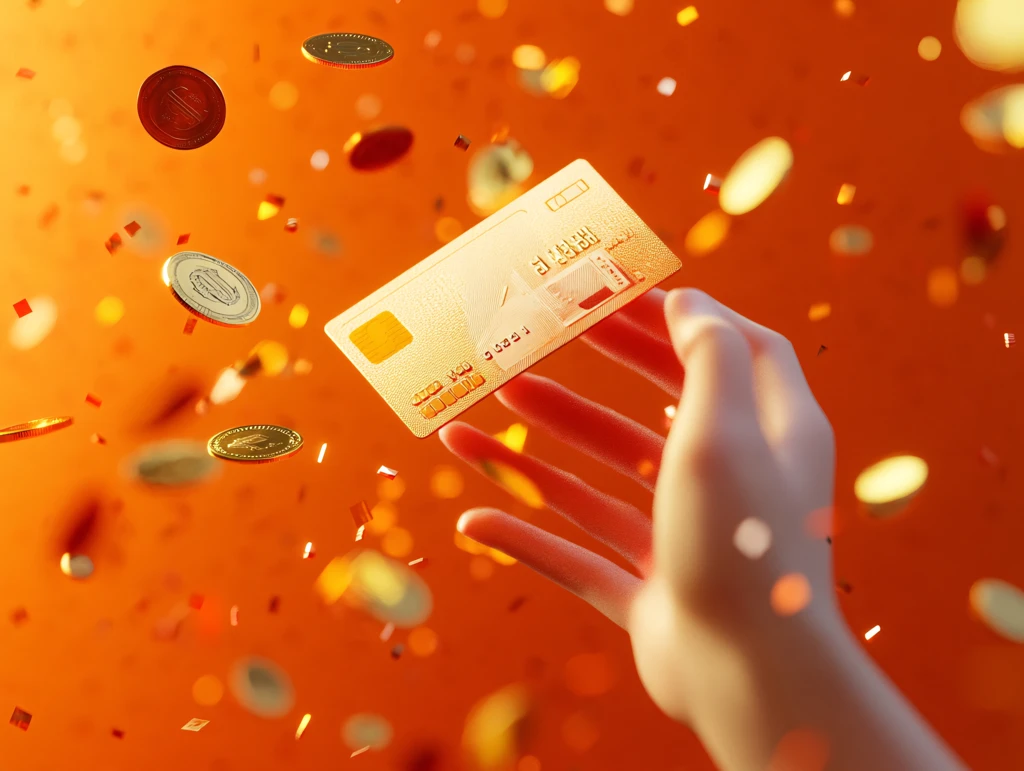 炫彩拉丝金渐变现金卡