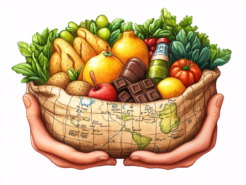 果篮水果插画图片