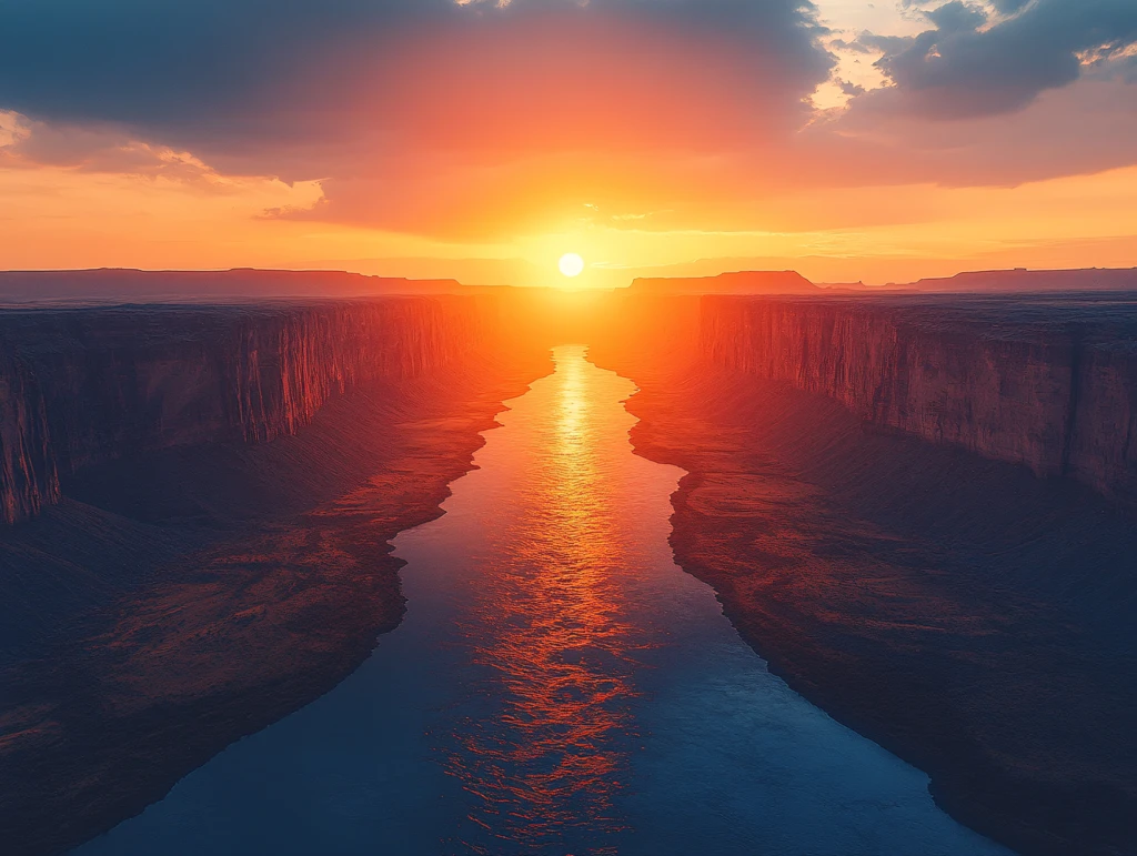 长河落日高清大图