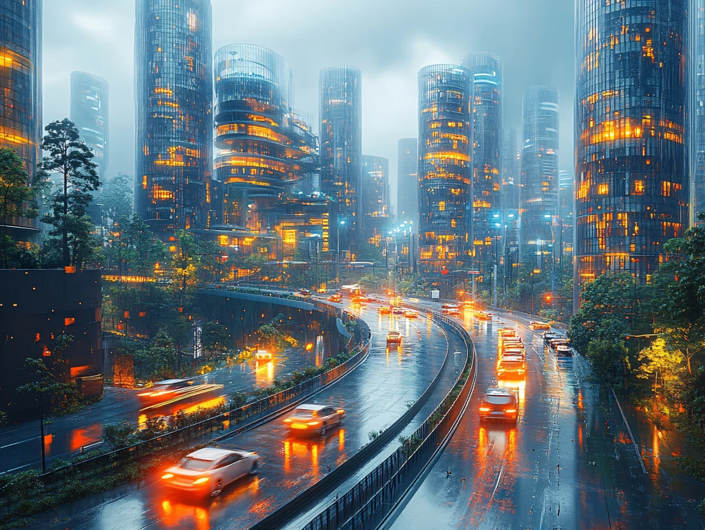 雨天城市交通