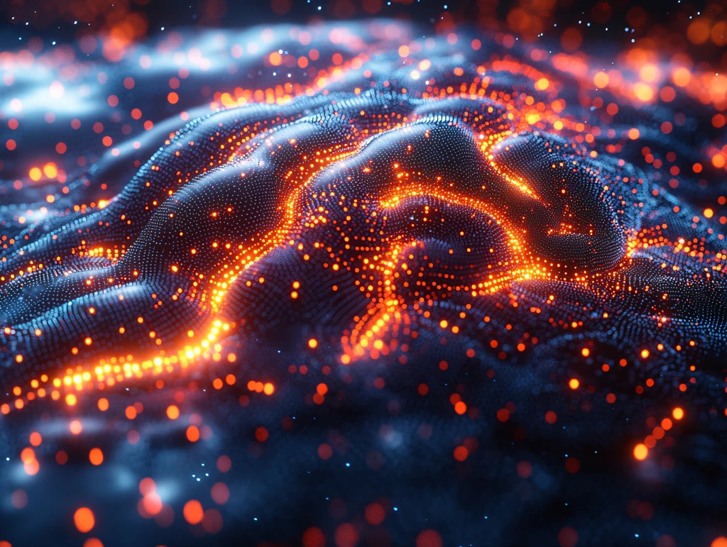 科技感十足的橙色光晕背景图片