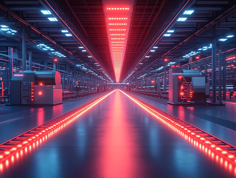 流光溢彩的霓虹灯走廊