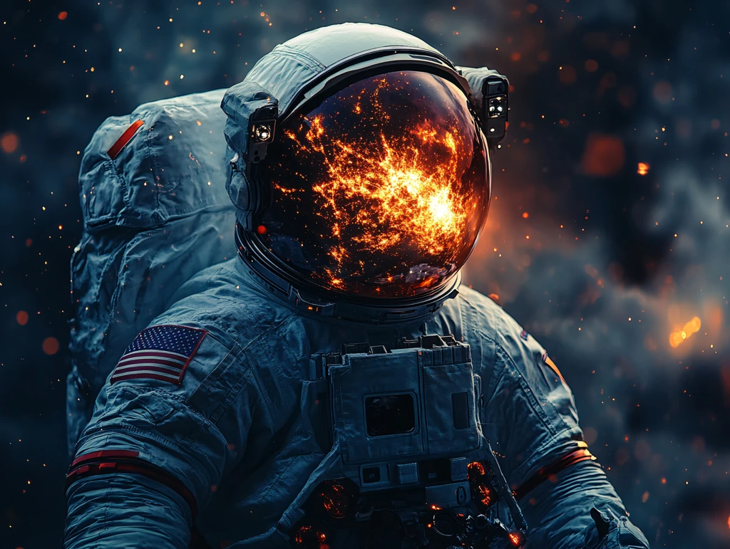 身穿宇航服的宇航员