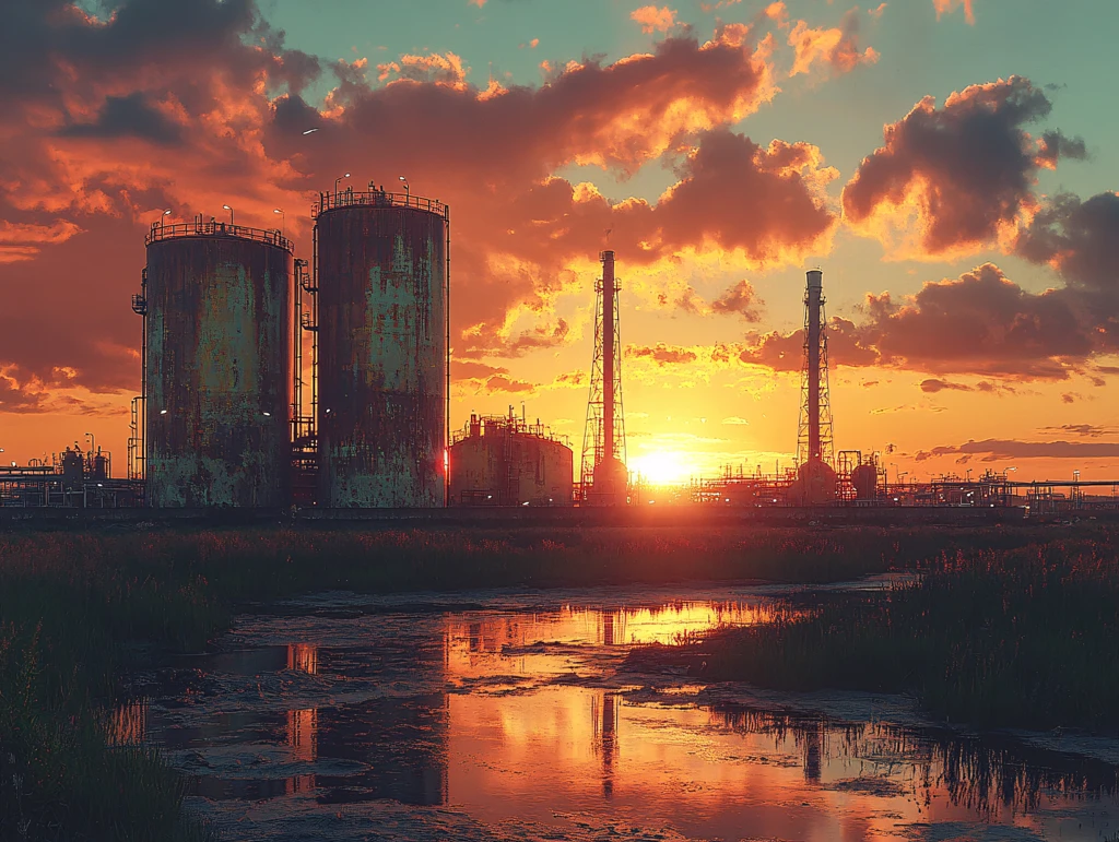 湿地旁的火力发电站