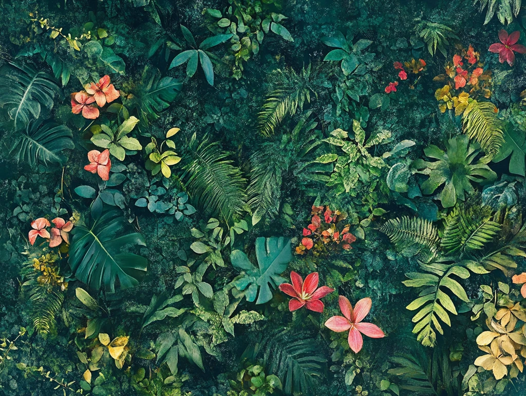 热带植物背景墙