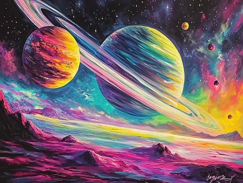 彩虹行星幻想图