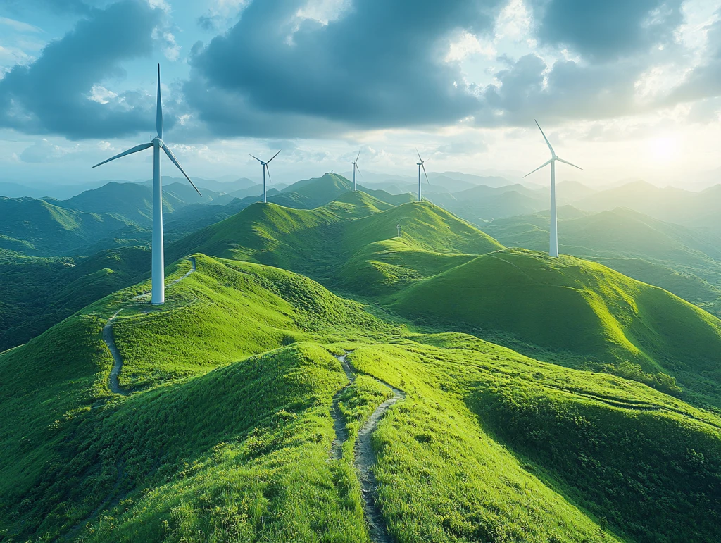 大地山峦风车