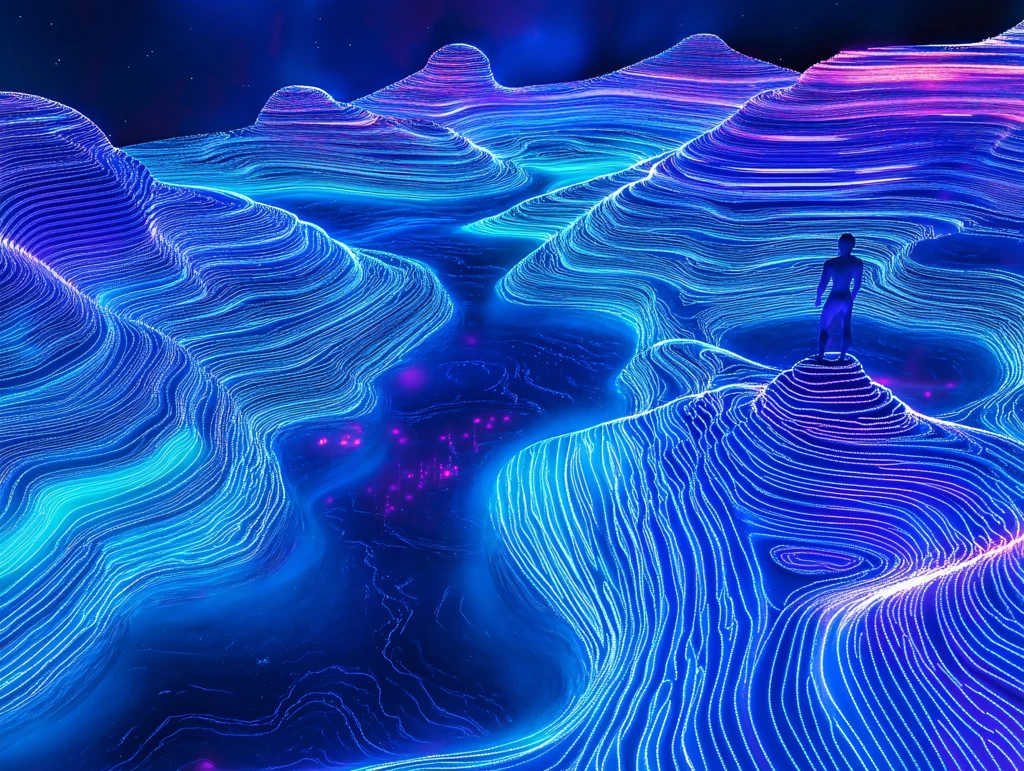 彩色线条山水背景