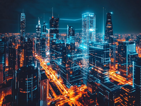 现代科技炫光城市