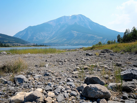 洛博山湖畔风光
