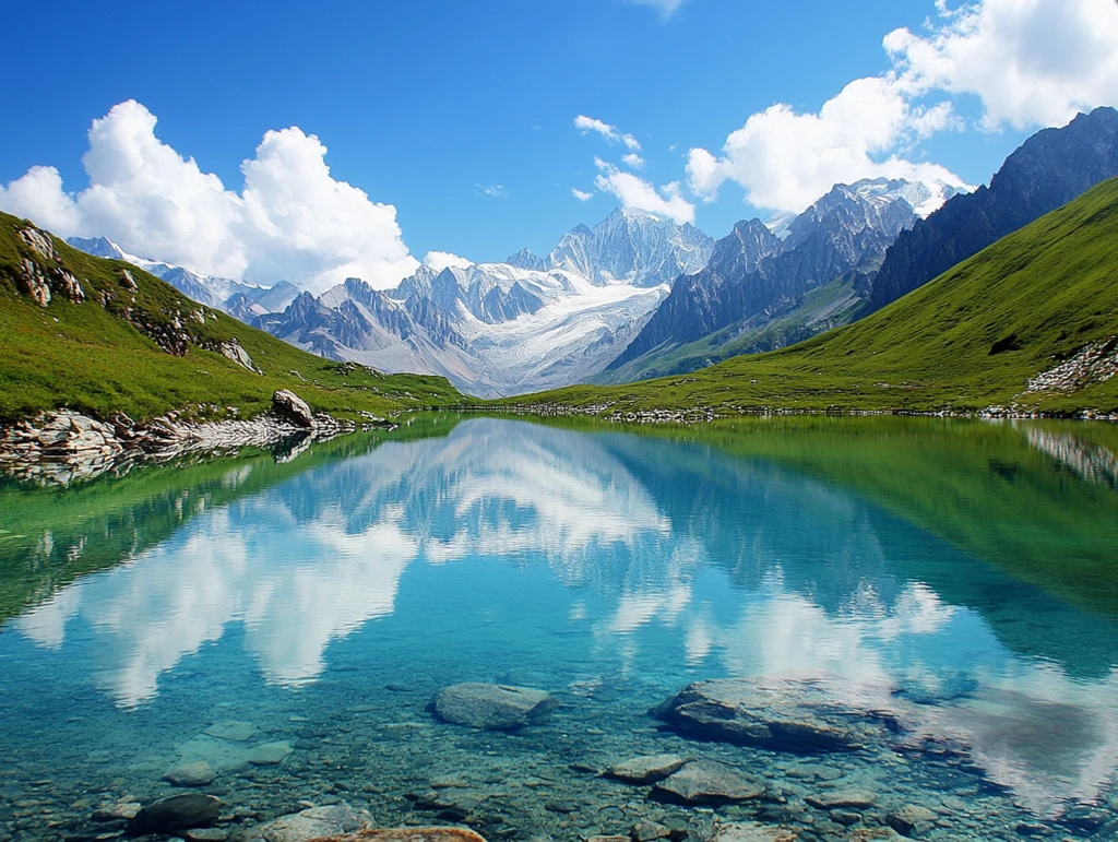 牛心山雪山倒影