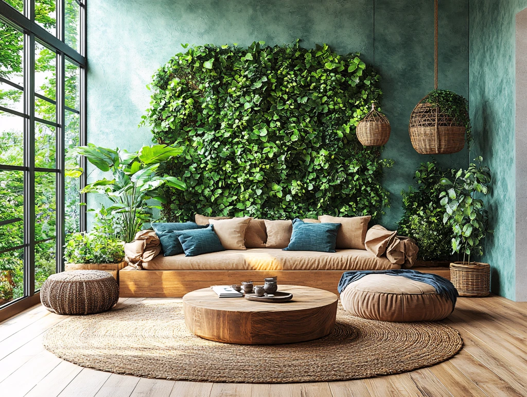 无画框绿植背景墙