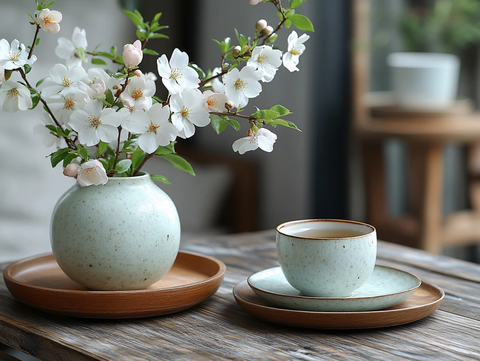白装饰静谧茶艺角