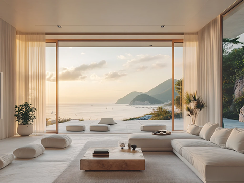大气客厅落地门窗场景