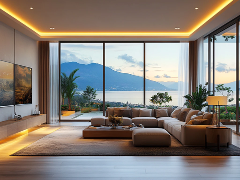 大气客厅落地门窗场景